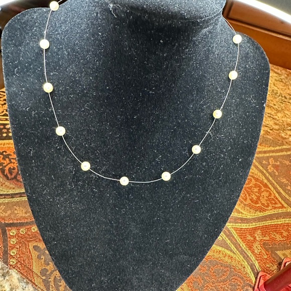 16” Honora cultured “floating” pearl necklace. - Picture 2 of 7